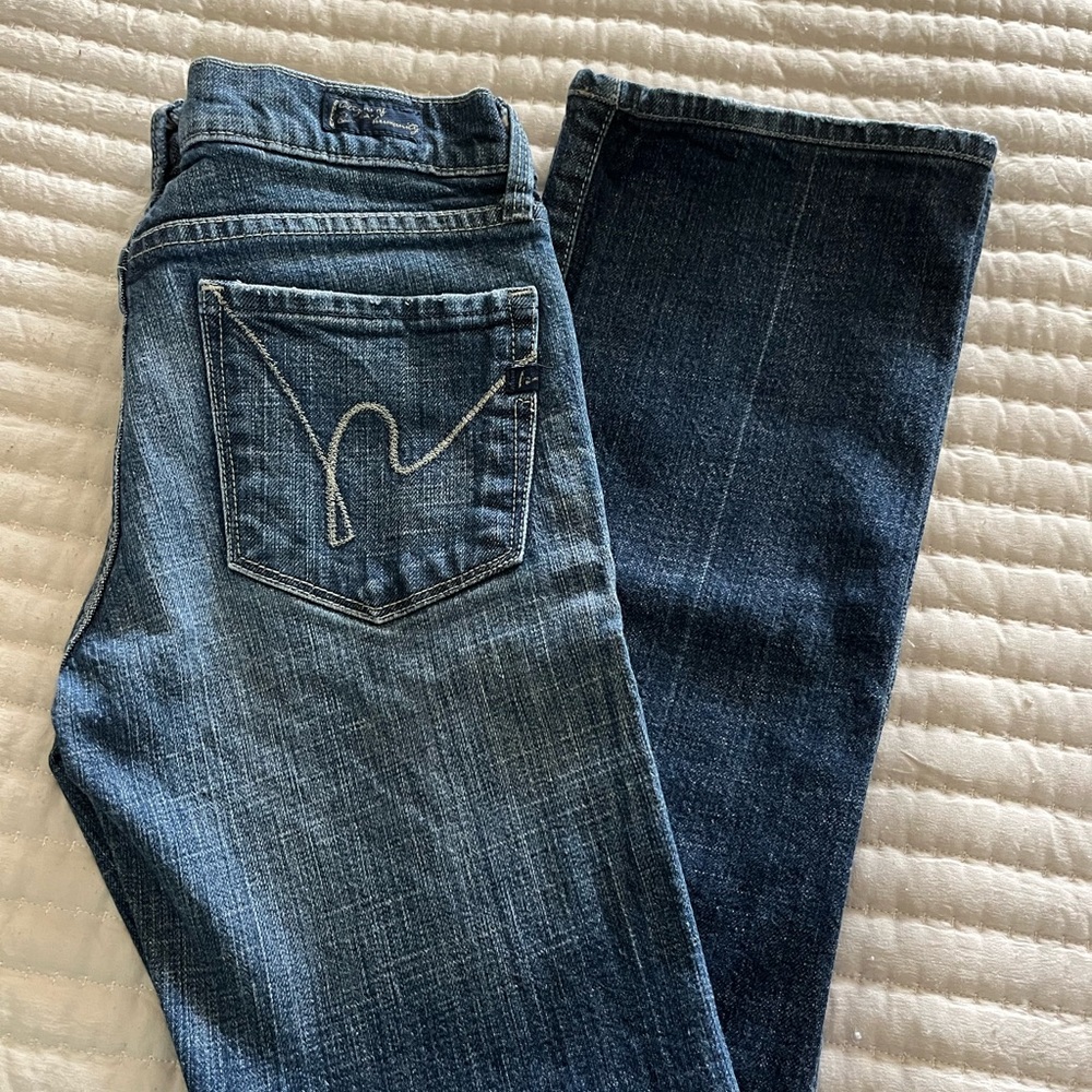 Citizens of Humanity size 25 with inseam 27.5 inches low waist bootcut vintage
